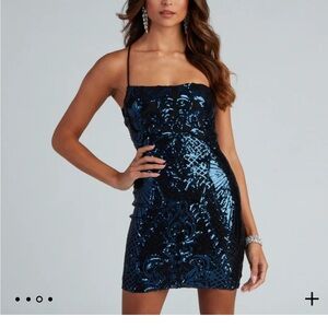 Mesmerizing Sequin
Lace-Back Dress Windsor